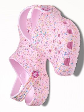 Crocs Splatter Paint Pink Clogs – Kids Size 1 – Gently Used